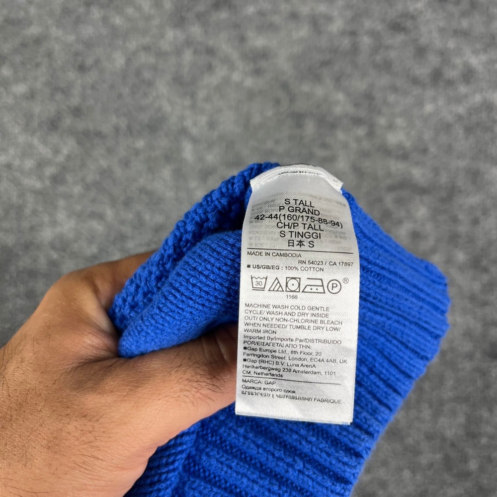 Gap Sweater Kids Size S Tall Blue Cable Knit Cotton Crew Neck Raglan Long Sleeve - Picture 6 of 8
